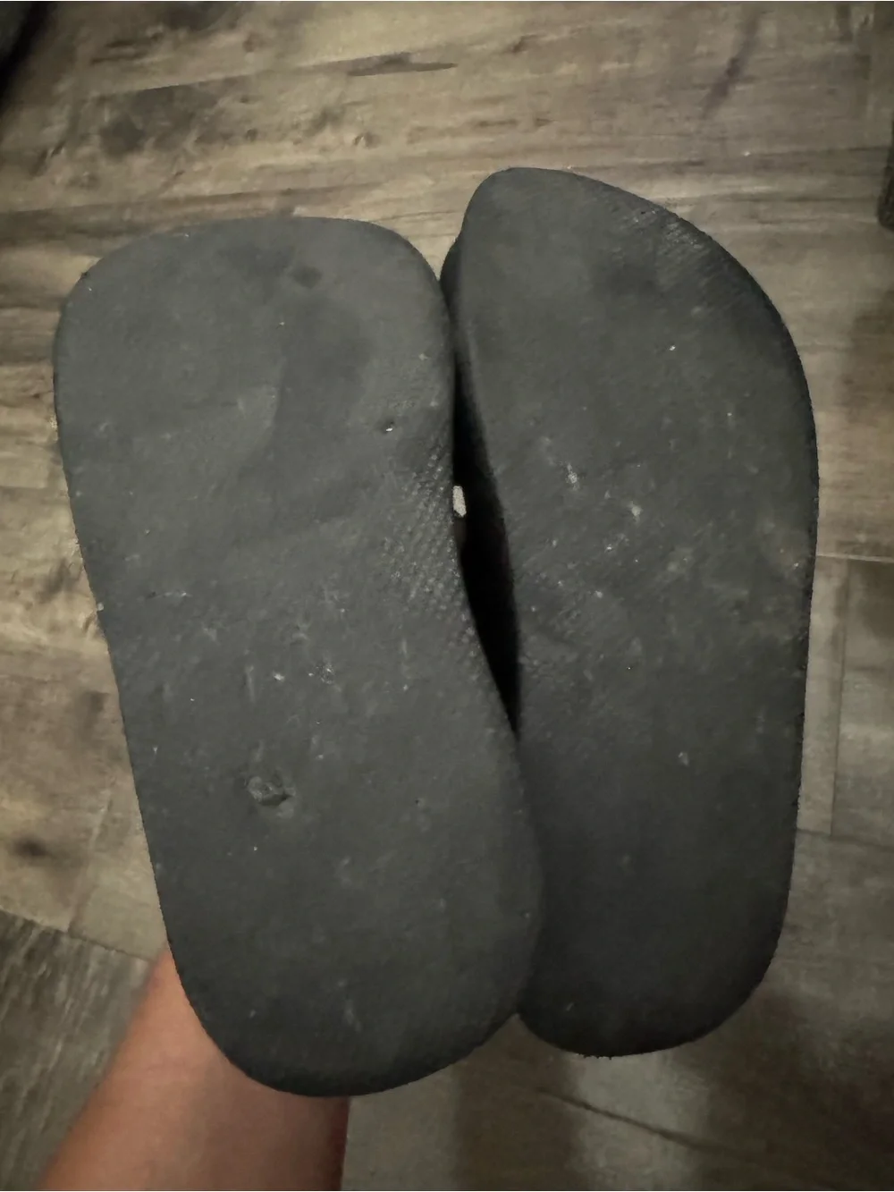 Volatile Black Glitter Platform Flip Flops